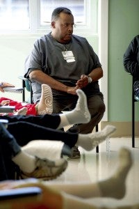 James Miles works with orthopedic patients at Joynt  Camp.