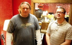 Daniel Gardner, right, and his uncle Gary Jenkins teamed up to open a music studio, Silver Star Recording. Gardner produced music in Atlanta, Ga., before coming to Rowan County to work for his uncle, who owns Carolina Avionics, two years ago. The studio is located on South Main Street near the county's airport.