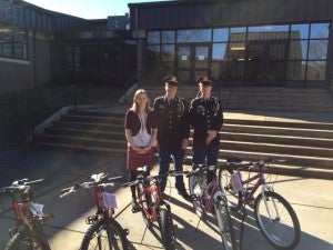 South Rowan's JROTC cadets deliver bikes.