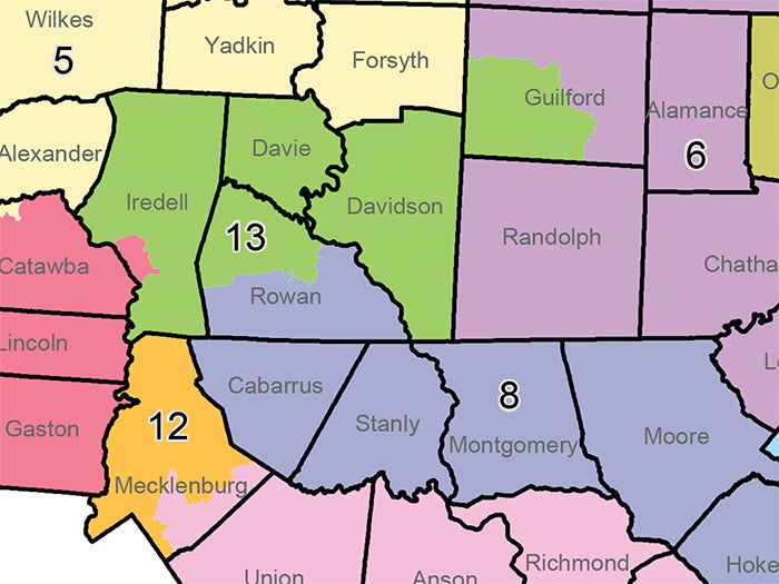 A map approved by the N.C. Senate on Thursday would split Rowan County between the 8th and 13th congressional districts.