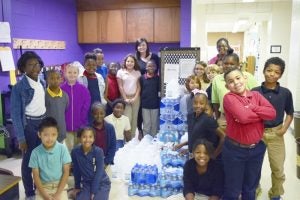 After learning about the devestation caused by Hurricane Matthew in Florida and eastern North Carolina, Kristina Sheets' fourth grade class at North Rowan Elementary stepped up to help. The class collected water and canned goods for a week, and this week has asked the rest of the school and the community to help, as well. Rebecca Rider/Salisbury Post
