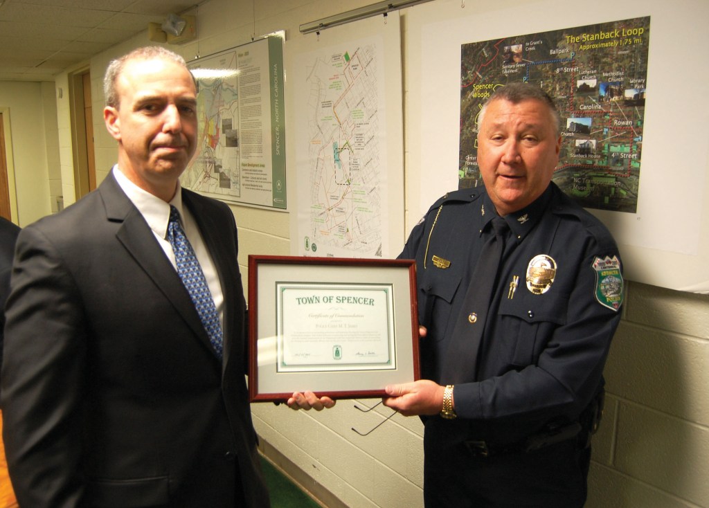 Spencer police chief honored during board meeting Salisbury Post
