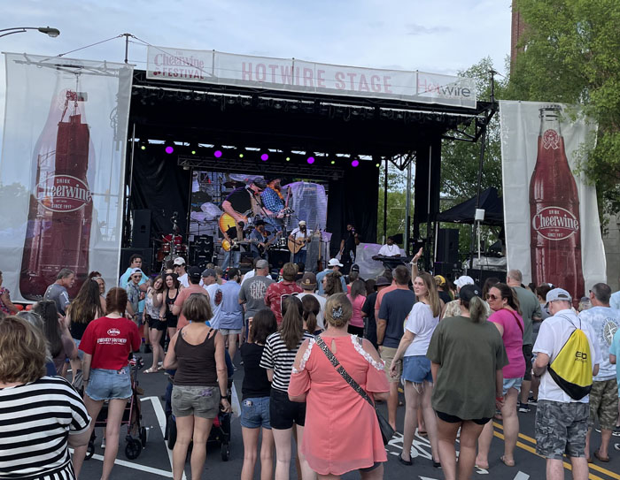 Crowds filling downtown again for Cheerwine Festival after brief storms