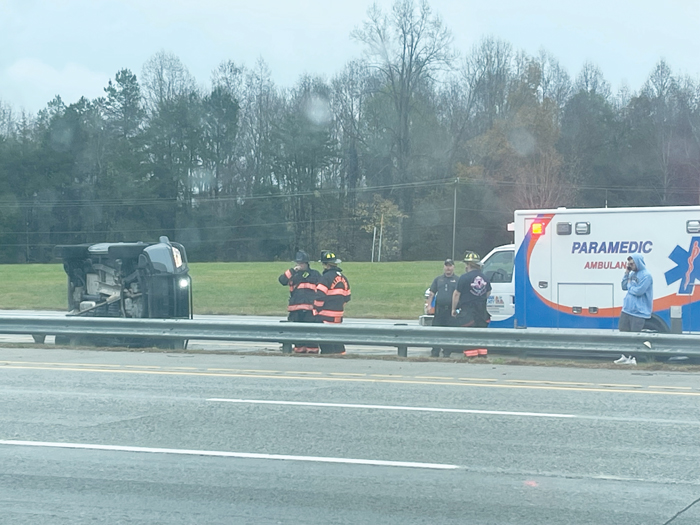 Single vehicle accident on I85 north closes left lane, slows traffic