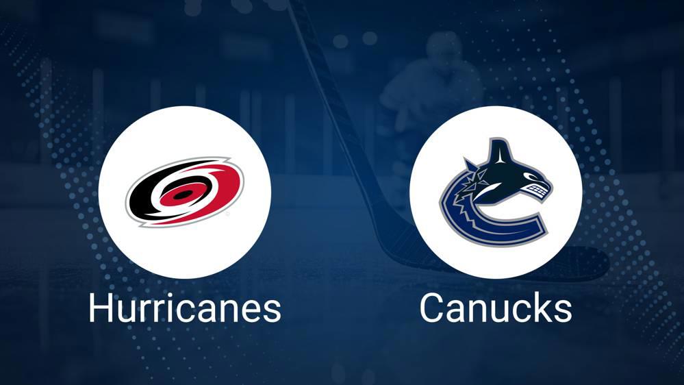 Where to Watch Carolina Hurricanes vs. Vancouver Canucks on TV or